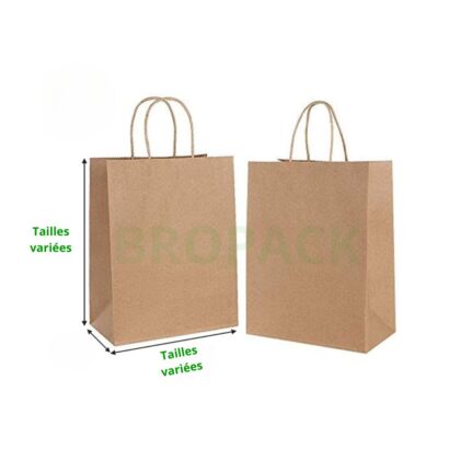 Sac papier Kraft à poignées torsadées