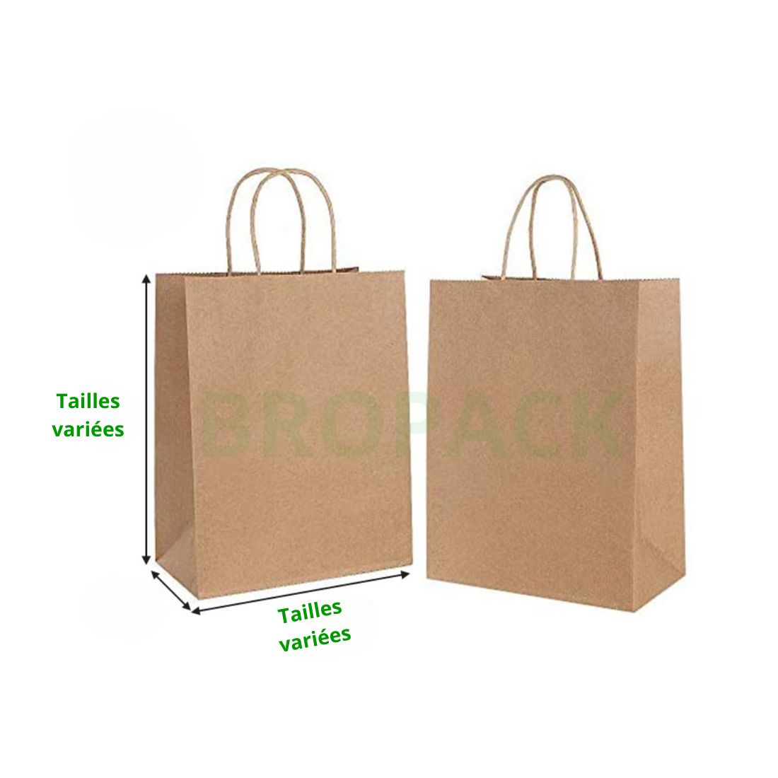 Sac papier Kraft à poignées torsadées