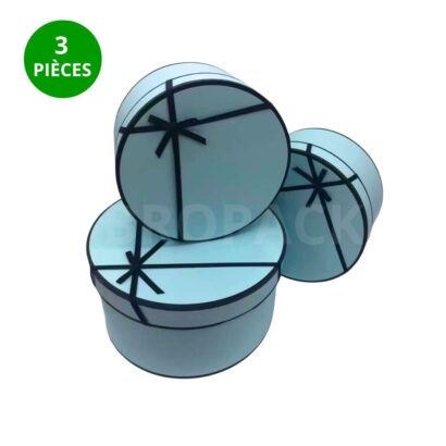 Set de 3 Boîtes Cadeaux Rondes "Flower Box"